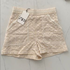 Zara Eyelet Embroidered Shorts SS21